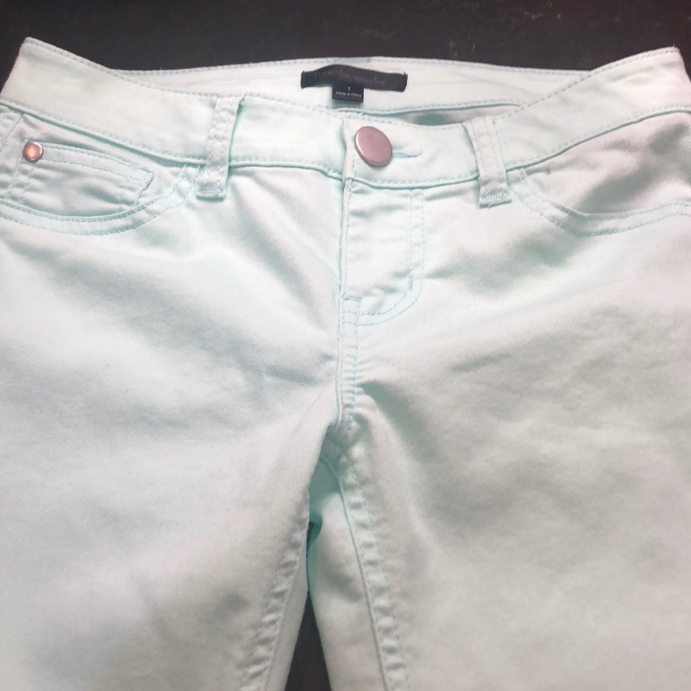 Fire Los Angeles mint green skinny stretch jeans